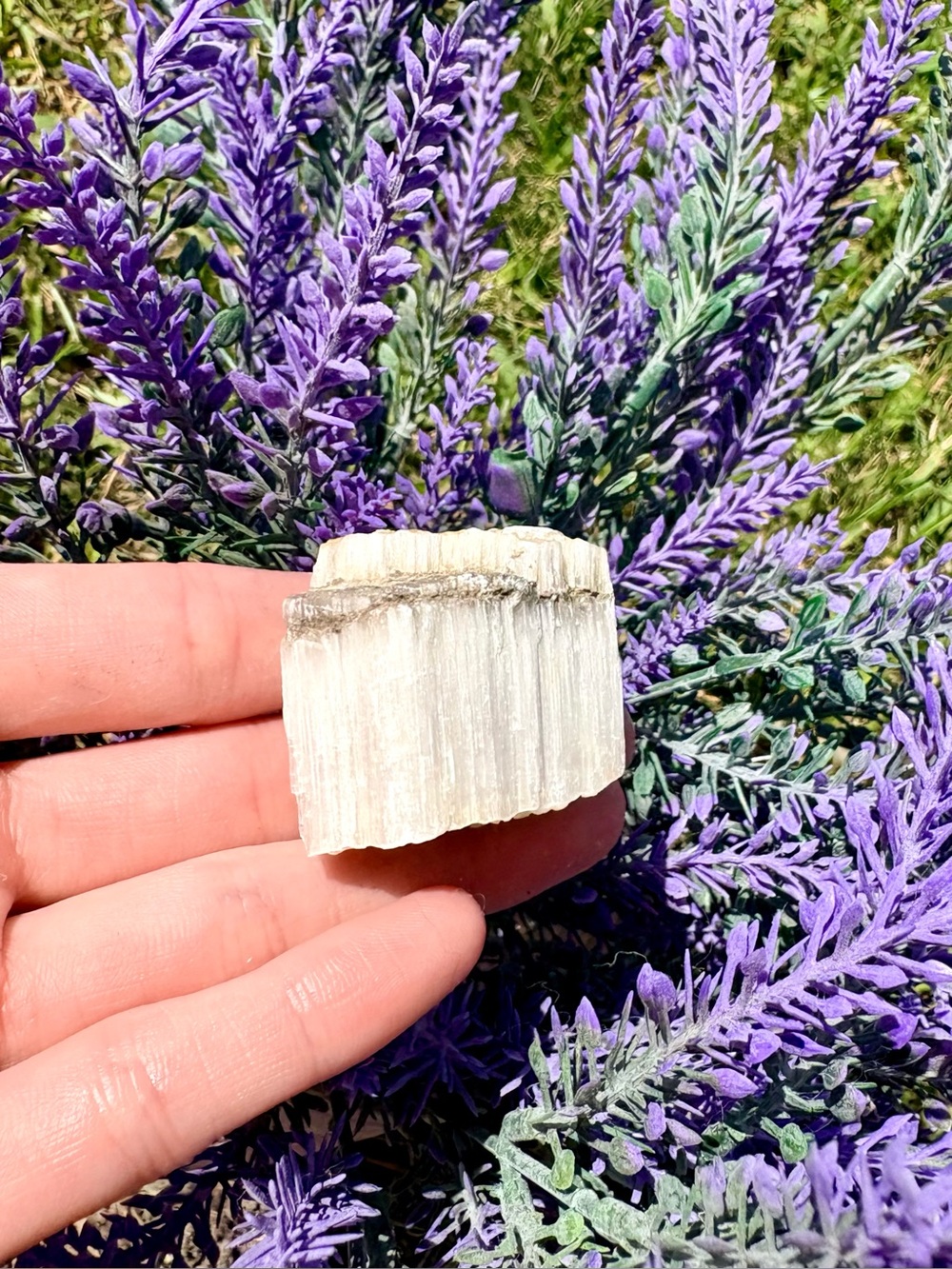 White Selenite Crystal Chunk
